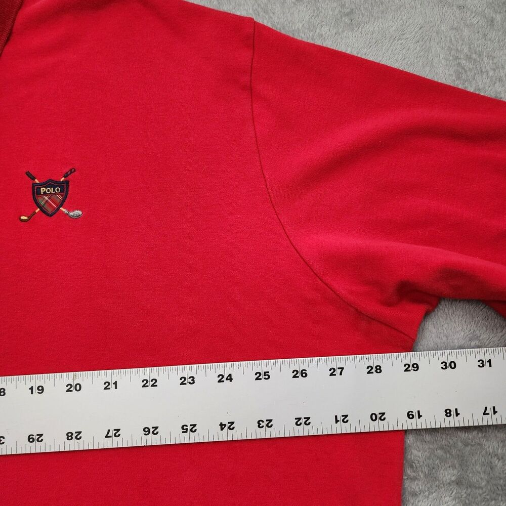 VTG Polo Golf Shirt XXL Red Made in USA Crossed Clubs Logo Rare - Picture 12 of 13